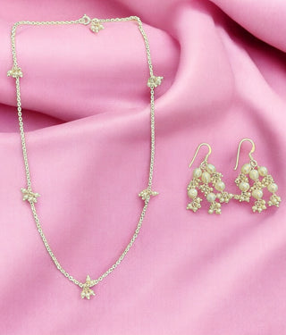 The Suhana Silver Pearl Necklace & Earrings