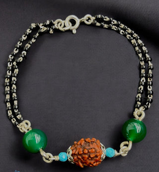The Vihan Silver Rudraksha Mangalsutra Bracelet