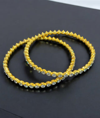 The Vaibhava Silver Solitaire Bangle -Single (Size 2.2/2.4/2.6/2.8)