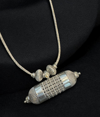 The Tanush Silver Taweez Necklace & Jhumkas