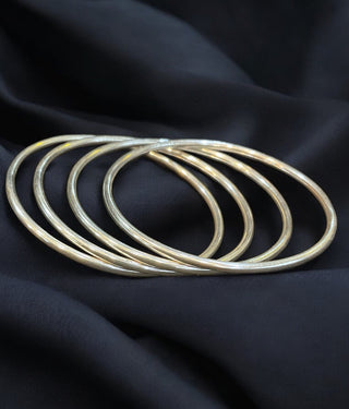 The Ujjal Plain Silver Bangle (Single/Size 2.2/2.4/2.6/2.8)