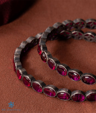 The Classic Oval Silver Kemp Bangle-Single(Oxidised/Size 2.2/2.4/2.6/2.8)