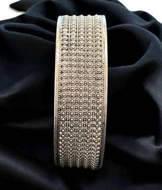 The Mridula Silver Filigree Bangle- Single( Oxidised/Size/2.2/ 2.4/2.6/2.8)