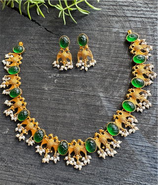 The Dvi-Paksha Silver Gandaberunda Necklace & Earrings