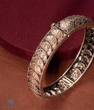 The Kamana Silver Lakshmi Coin Kada-Single(Oxidised/Size 2.2/2.4/2.6/2.8)