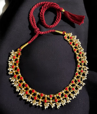 The Sayami Silver Coral Mesh Necklace & Earrings(2 layers)