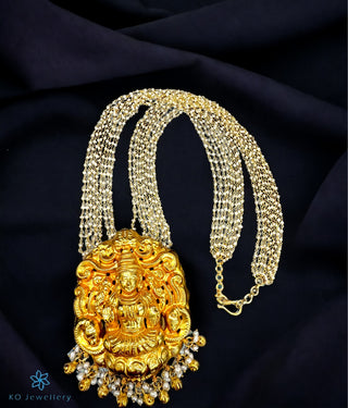 The Mohita Silver Lakshmi Pearl Nakkasi Necklace