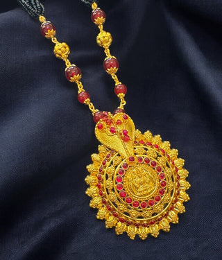 The Saurabhi Silver Red Pathak Jomaale Necklace