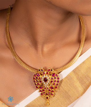 The Classic Gandaberunda Silver Necklace (Red)