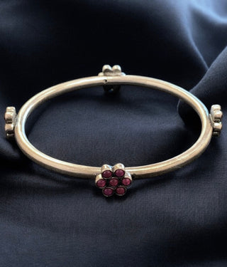 The Poovu Silver Kemp Bangle-Single (Oxidised/Size /2.2/2.4/2.6/2.8)