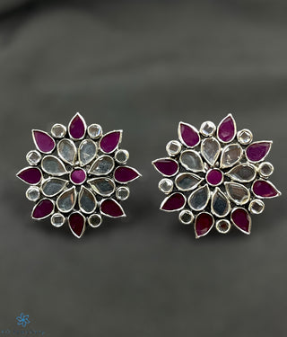 The Viha Polki Silver Earrings
