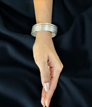 The Ujjal Plain Silver Bangle (Single/Size 2.2/2.4/2.6/2.8)