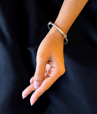 The Mayada Silver Antique Bangle-Single (Oxidised/Size /2.2/2.4/2.6/2.8)