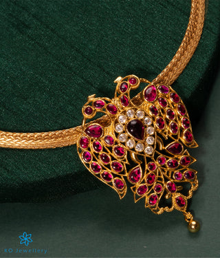 The Classic Gandaberunda Silver Necklace (Red)