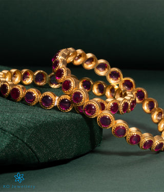 The Audra Silver Kemp Bangle -Single(Red/Size 2.2/2.4/2.6/2.8)