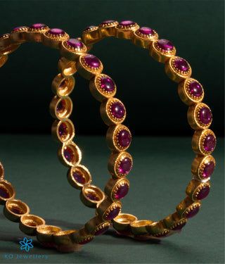 The Audra Silver Kemp Bangle -Single(Red/Size 2.2/2.4/2.6/2.8)