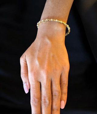 The Vanshika Silver Traditional Close Setting Diamond Bangle -Single (Size 2.4)