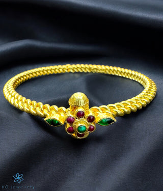 The Amuda Antique Silver Golusu Bracelet -Single(Red/Green /Size 2.2/2.4/2.6/2.8)