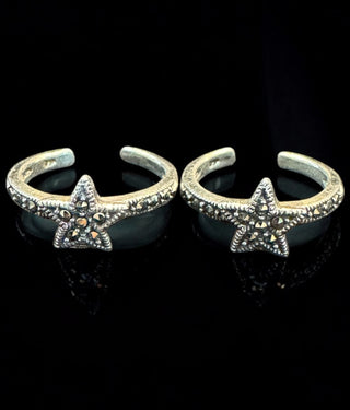 The Starry Silver Marcasite Toe-Rings