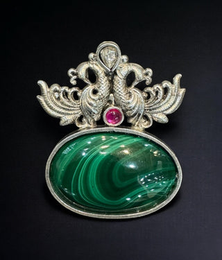 The Kanva Twin Peacock Silver Pendant