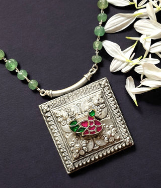 The Amita Silver Heritage Nakkasi Necklace