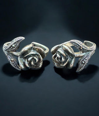 The Rose Bloom Silver Marcasite Toe-Rings