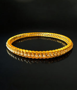 The Jhilmil Silver Pearl Bangle- Single (Size/2.2/ 2.4/2.6/2.8)