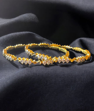 The Anaya Silver Traditional Close Setting Diamond Bangle -Single (Size 2.6)