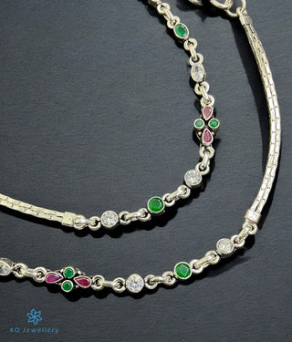 The Ravina Silver Gemstone Anklets