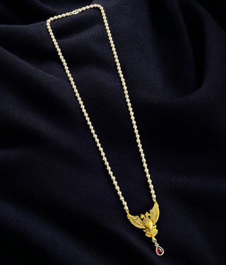 The Uvasri Silver Beads Gandaberunda Two-tone Necklace