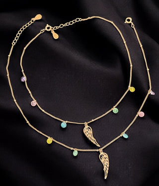 The Wings Silver Rose-gold Anklets