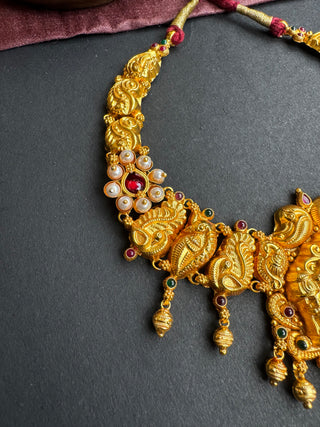 The Mayara Silver Lakshmi Nakshi Necklace (Medium)