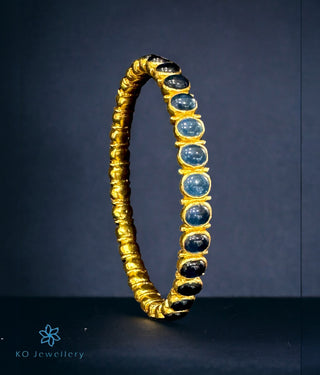 The Athiya Silver Kemp Bangle -Single(Blue/Size 2.2/2.4/2.6/2.8)