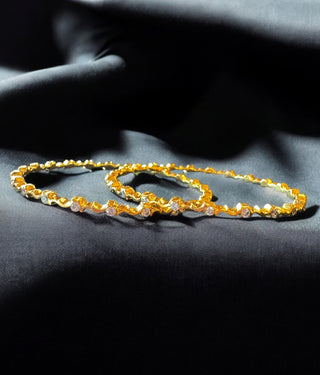 The Vanshika Silver Traditional Close Setting Diamond Bangle -Single (Size 2.4)