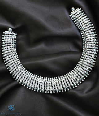 The Prashanti Silver Necklace (Medium/Oxidised)