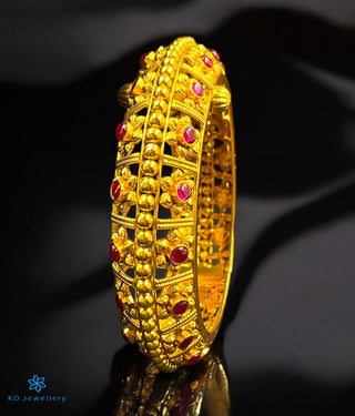 The Deetya Silver Antique Openable Kemp Bracelet- Single(Size/2.2/2.4/2.6/2.8)