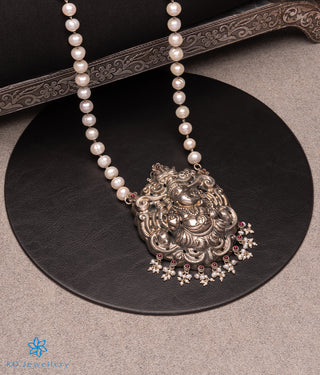 The Ganadevata Silver Ganesha Pearl Nakkasi Necklace