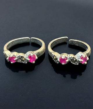 The Vyoma Silver Marcasite Toe-Rings