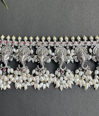 The Gajrup Silver Ganesha Guttapusalu Necklace
