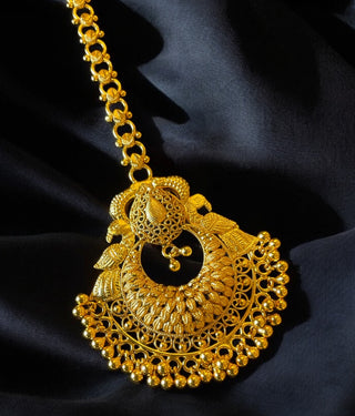 The Mayuraka Silver Peacock Maang Tikka