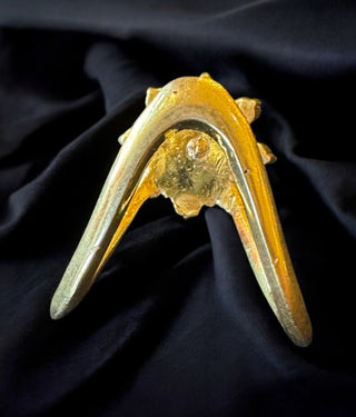 The Nakshatra Silver Traditional Close Setting Diamond Adjustable Vanki Finger Ring