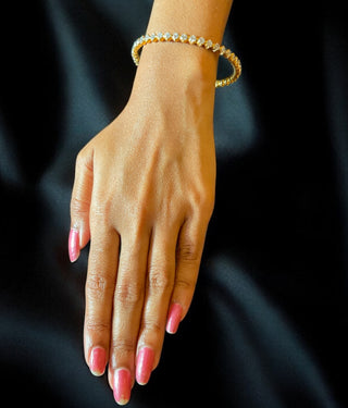 The Vaibhava Silver Solitaire Bangle -Single (Size 2.2/2.4/2.6/2.8)