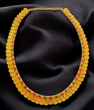 The Nimisha Silver Lakshmi Kasumala Necklace