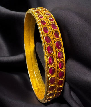 The Diya Silver Kempu Bangle-Single (Size 2.2/2.4/2.6/2.8)