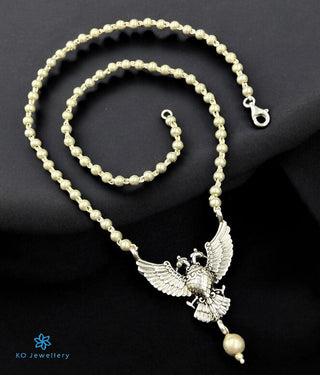 The Uvasri Silver Beads Gandaberunda Necklace