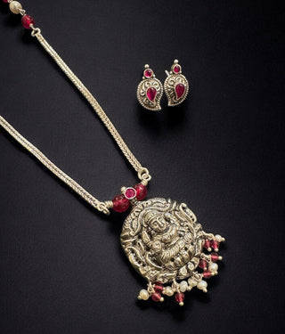 The Jisha Silver Lakshmi Nakshi Necklace & Earrings