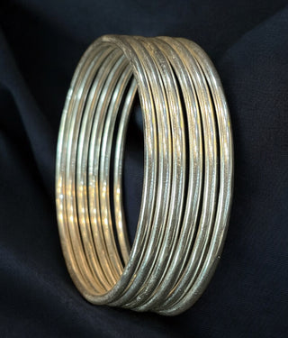 The Ujjal Plain Silver Bangle (Single/Size 2.2/2.4/2.6/2.8)