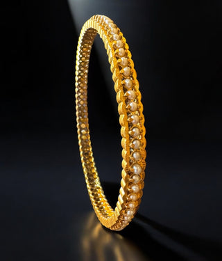 The Jhilmil Silver Pearl Bangle- Single (Size/2.2/ 2.4/2.6/2.8)