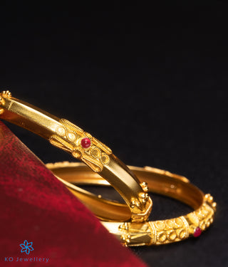 The Kumud Silver Coorgi Bangle-Single (Size 2.2/2.4/2.6/2.8 )