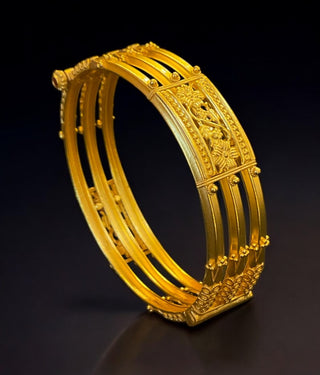 The Sharanya Ornate Silver Bracelet-Single (Size /2.2/2.4/2.6/2.8)